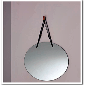 Espelho Oval com cinta de couro 30